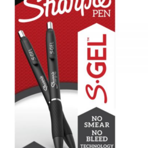 Sharpie S-Gel Black Gel Pens – 12 Pack (Medium 0.7mm)