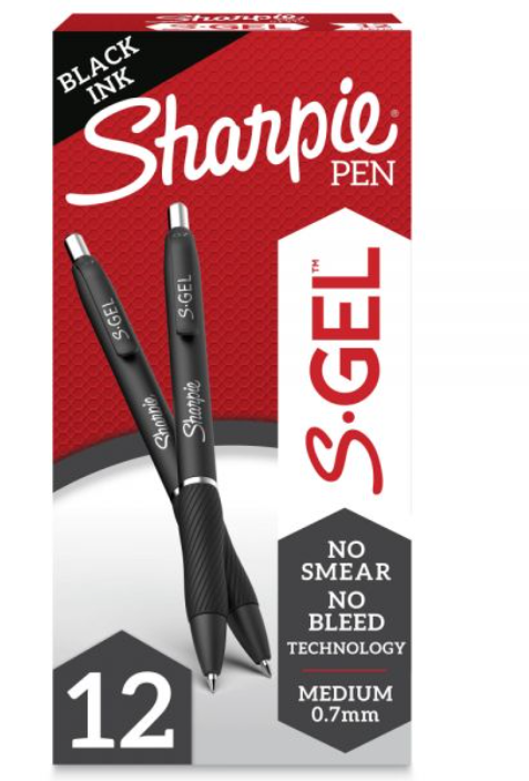 Sharpie S-Gel Black Gel Pens – 12 Pack (Medium 0.7mm) Sharpie S-Gel Black Gel Pens – 12 Pack (Medium 0.7mm)
