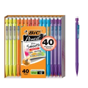 BIC Xtra Smooth Mechanical Pencils Bright Edition #2 0.7mm Assorted Colors – 40 Pack