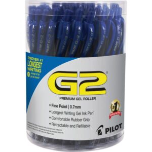 Pilot G2 Premium Gel Roller Pens Blue 0.7mm Fine Point Bulk Tub