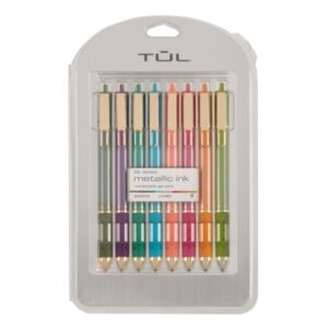 TUL GL Series Retractable Gel Pens Metallic Ink 0.8mm Medium Assorted Colors – 8 Pack