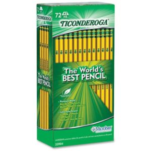 Ticonderoga #2 HB Wooden Pencils with Erasers – 72 Count