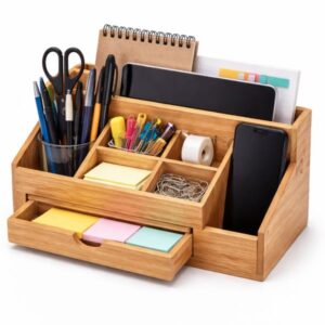 Wooden Desk Organizer with Compartments